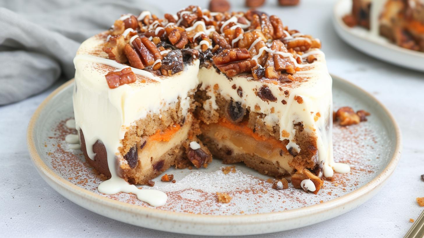 Moist Carrot and Dates Cake Recipe with Cream Cheese Frosting