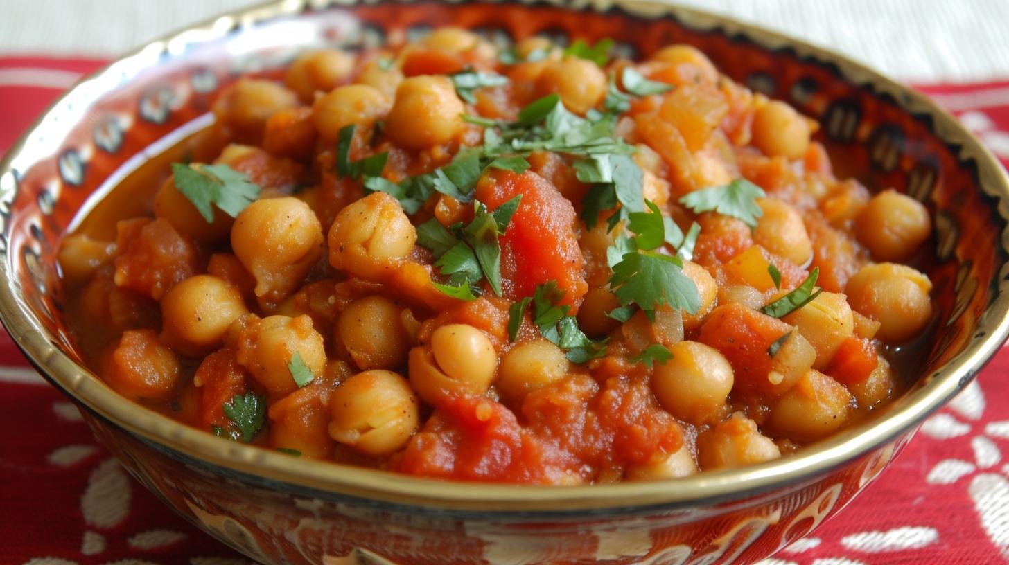 A tasty, tomato-free version of the classic Indian chickpea dish
