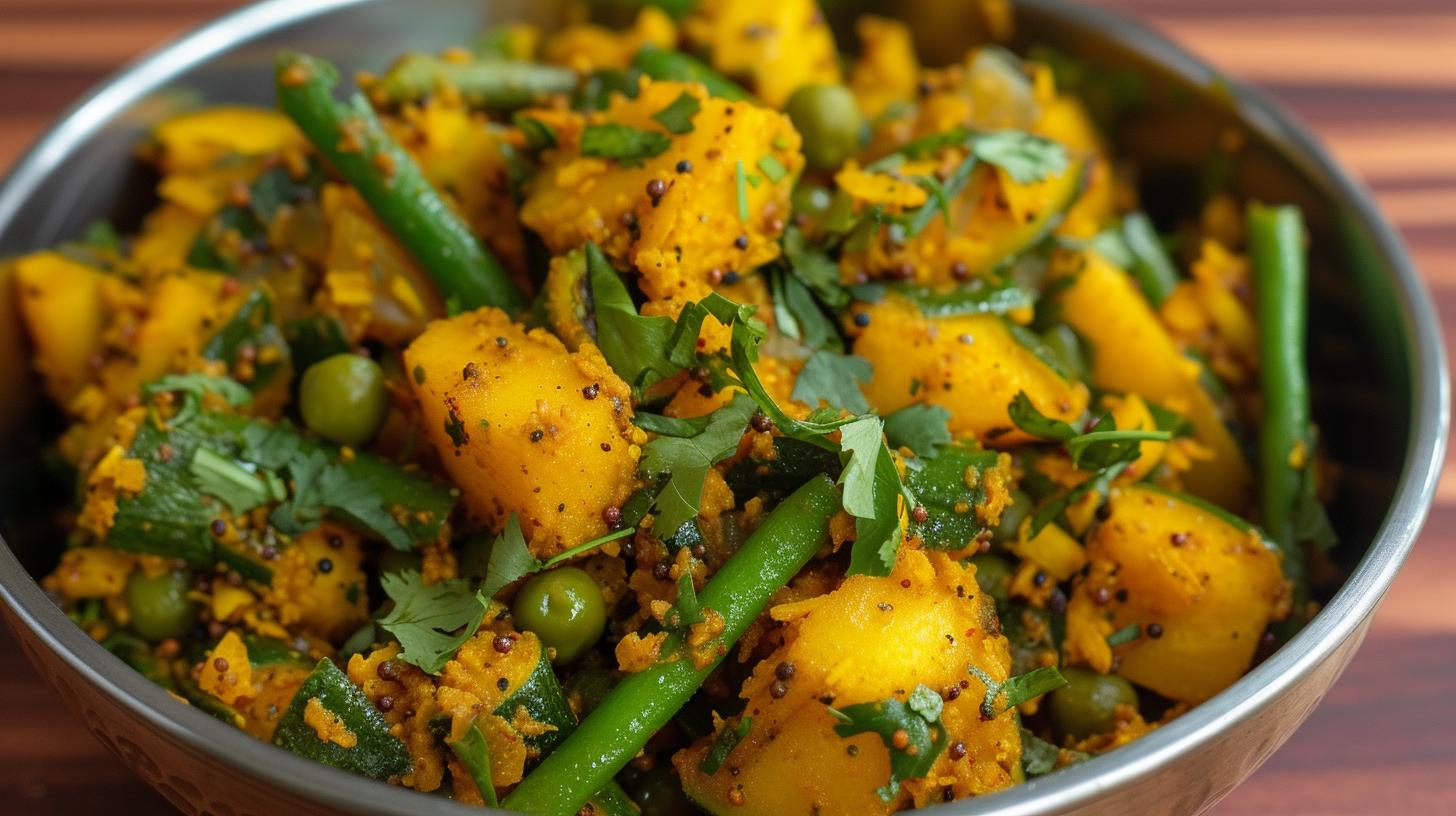 Savory Indian stir fry vegetables recipe