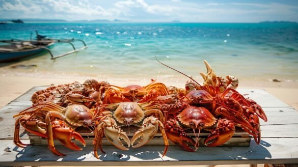 Local seafood delicacies and traditional coconut-based dishes