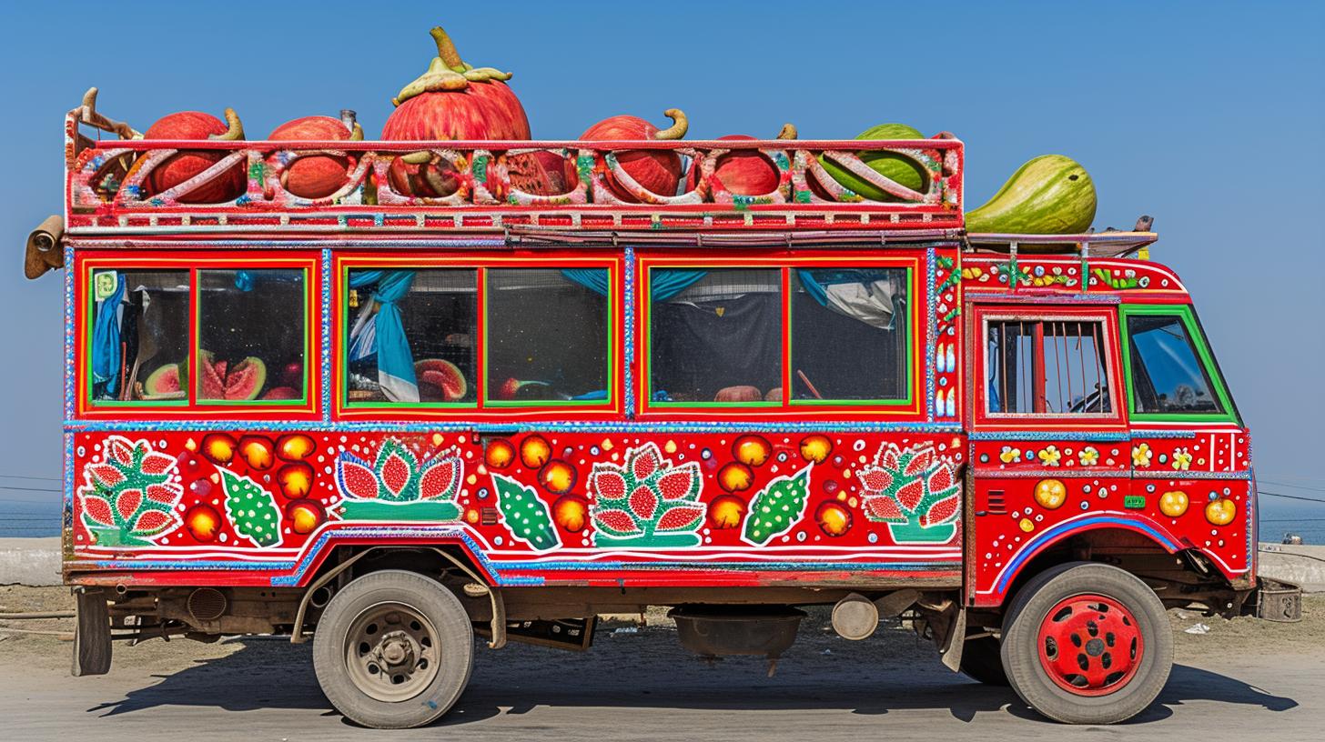 Lively food truck scene in India