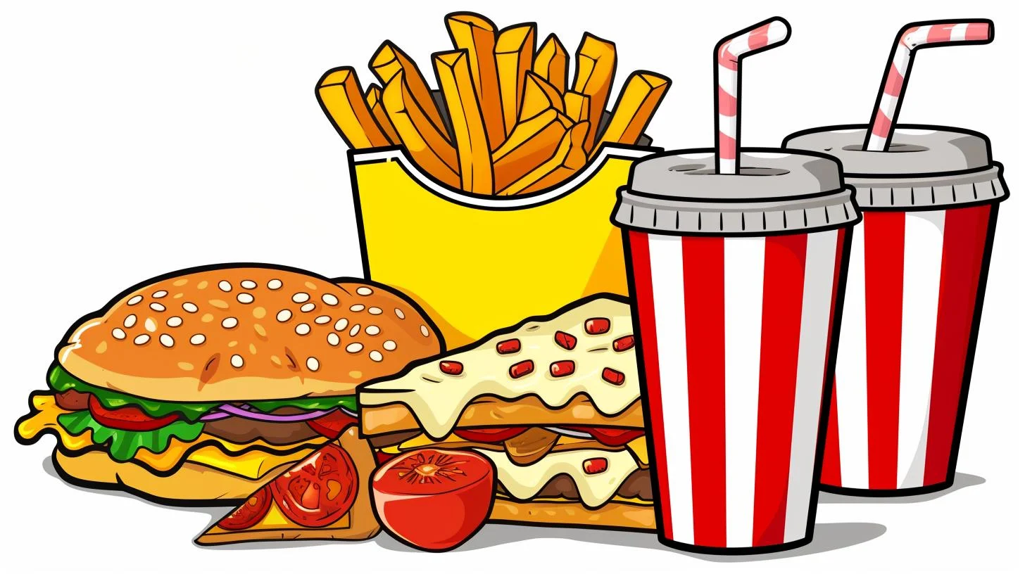 Simple steps to draw junk food