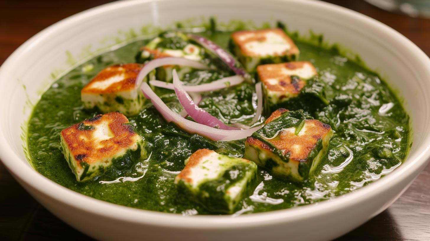 Healthy Indian Spinach and Cottage Cheese Dish