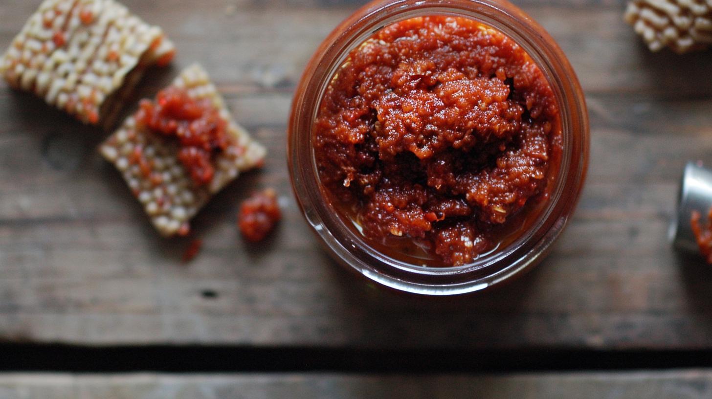Authentic South Indian red chutney for masala dosa